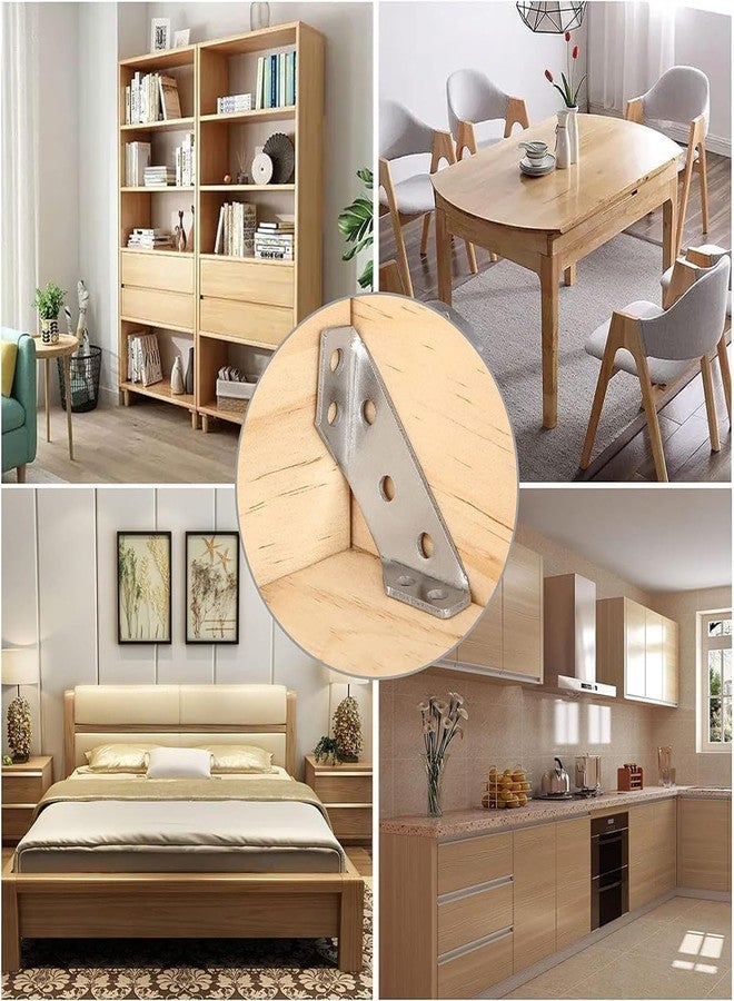 PRIMINI 10 Pcs Furniture Corner Connectors with , Heavy Duty Stainless Steel Angle Corner Connectors Corner Brackets Metal Corner Braces for Wood Cabinets, Shelves, Furniture Assembly - Image 5