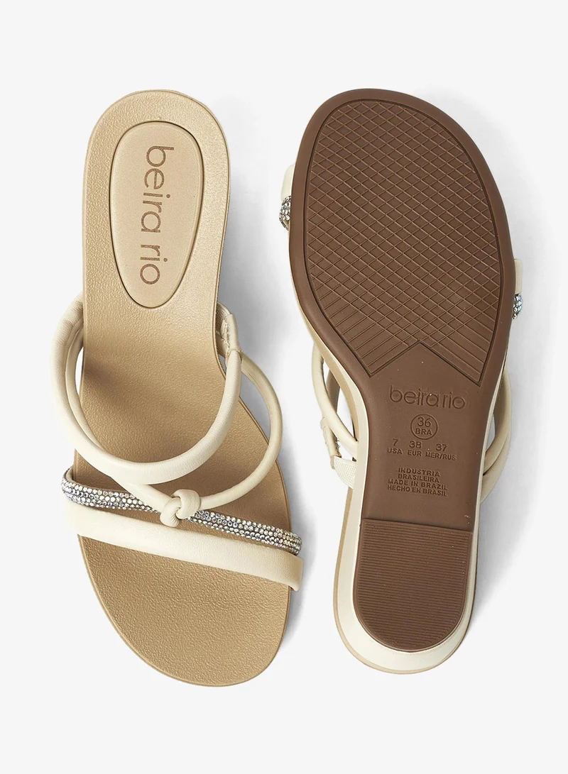 Beira Rio Cream Women’s Wedge Sandals – Comfortable Slip-On Casual Footwear for Women | Best Price UAE