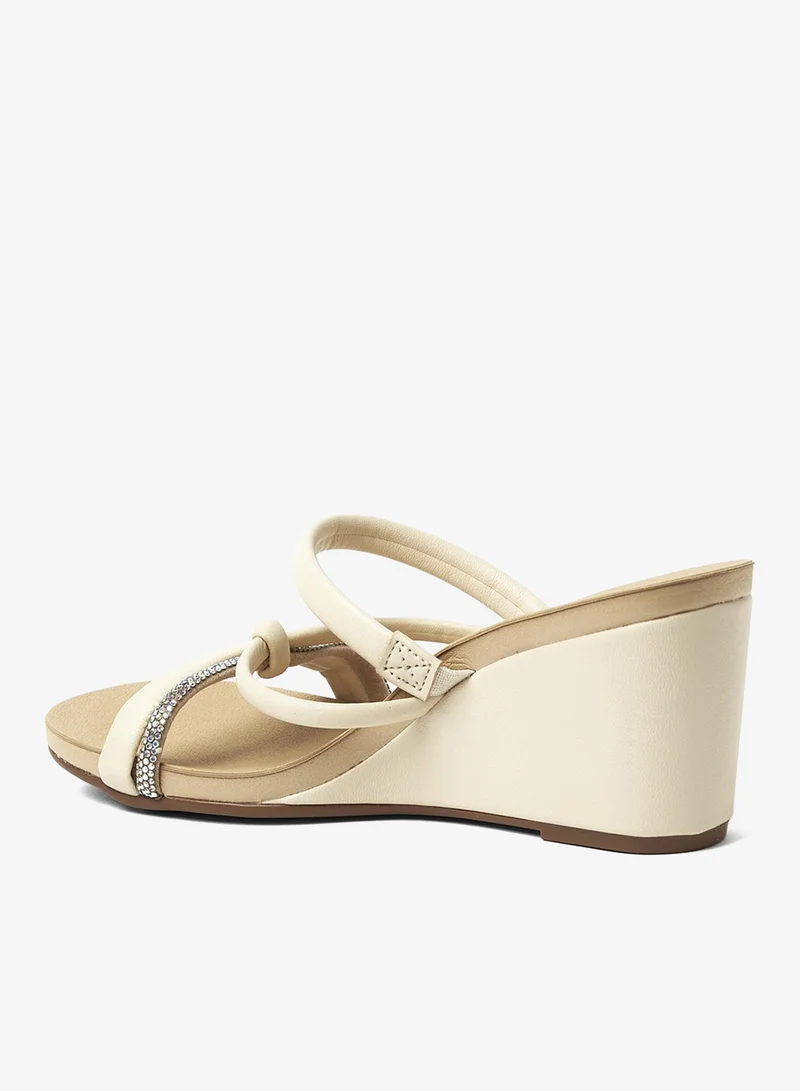 Beira Rio Cream Women’s Wedge Sandals – Comfortable Slip-On Casual Footwear for Women | Best Price UAE