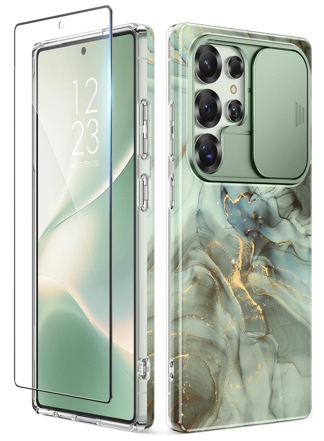 جراب GVIEWIN لهاتف Samsung Galaxy S25 Ultra مع غطاء كاميرا منزلق، [واقي شاشة] [حماية من الصدمات من الدرجة العسكرية] جراب هاتف صلب رفيع من الرخام S25 Ultra مقاس 6.9 بوصة 2025 (حلم الصحراء) - Image 1
