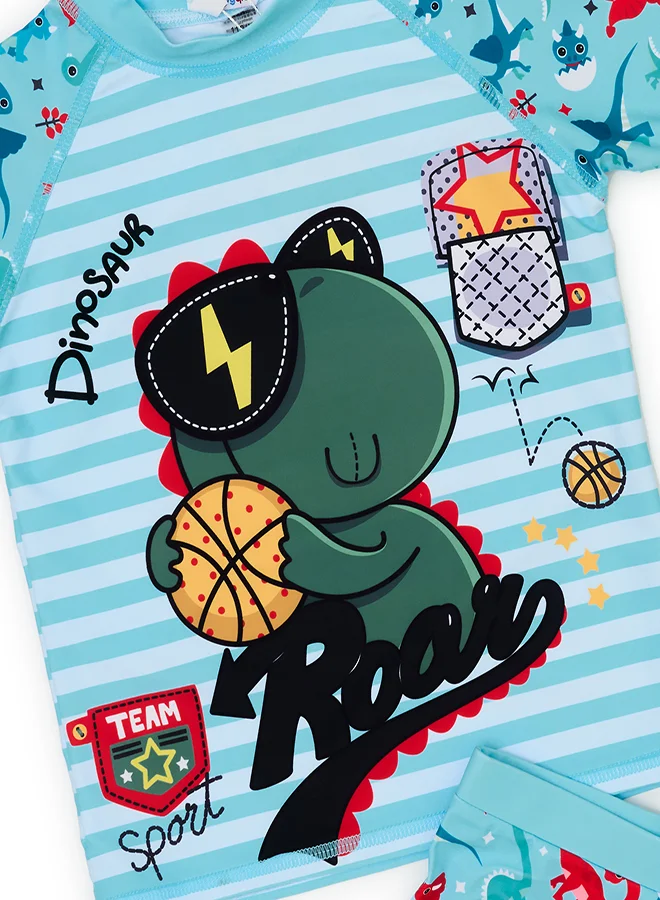babyqlo Basketball Dinosaur Boys' Swimwear Set