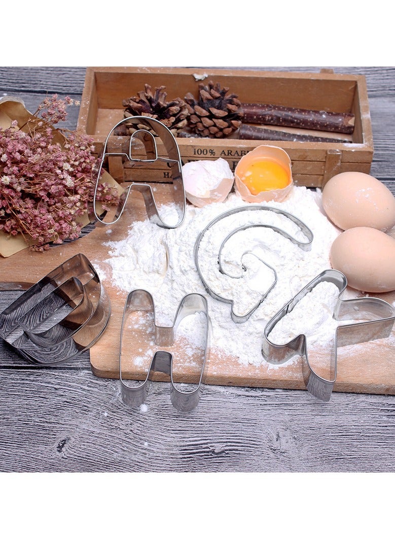 general Alphabet Biscuit Mould Big English 26 Alphabet Biscuit Mould Stainless Steel to Make Birthday Cake - Image 2