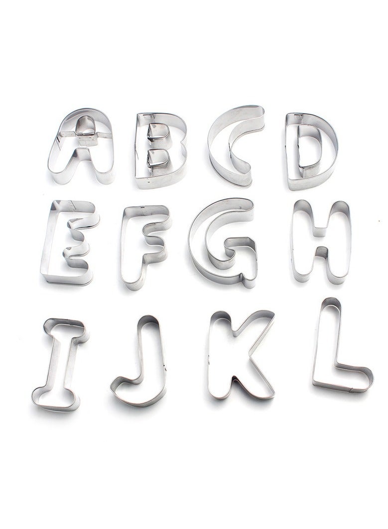 general Alphabet Biscuit Mould Big English 26 Alphabet Biscuit Mould Stainless Steel to Make Birthday Cake - Image 3