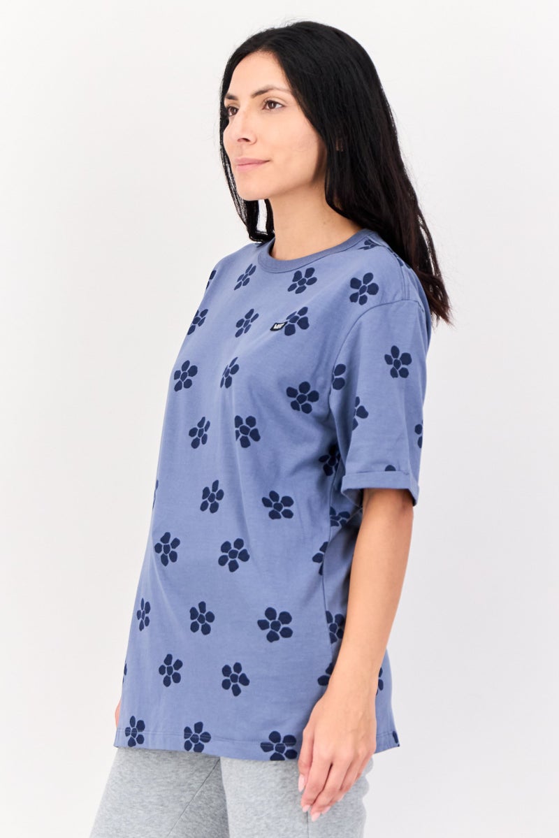 EVANS Women Crew Neck Short Sleeve All Over Printed T-Shirt, Multicolor - Image 2