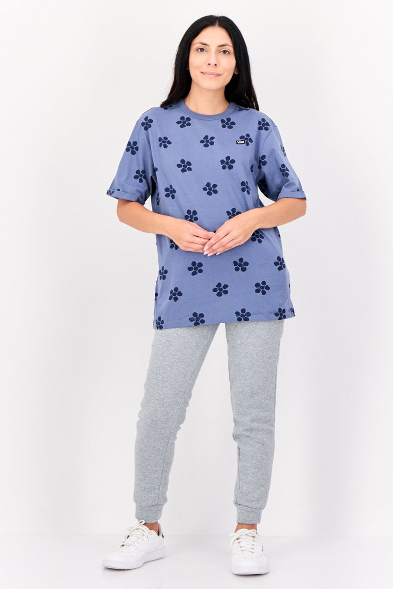 EVANS Women Crew Neck Short Sleeve All Over Printed T-Shirt, Multicolor - Image 4