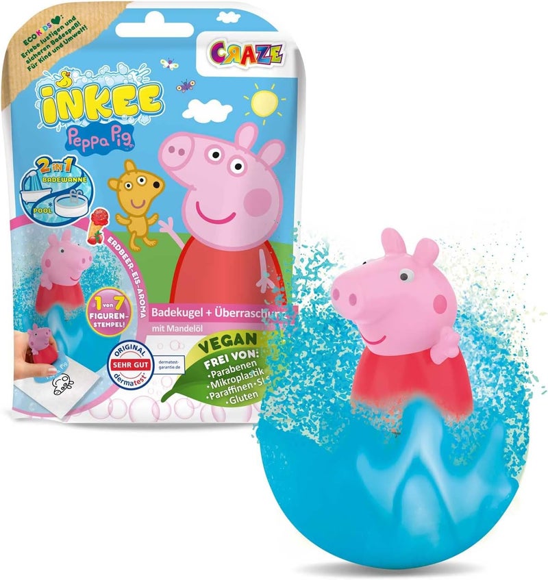 INKEE Peppa Pig Bath Pumps with Peppa Pig Bathtub Bathtub Surprise Gift Pink or Blue 1 Piece