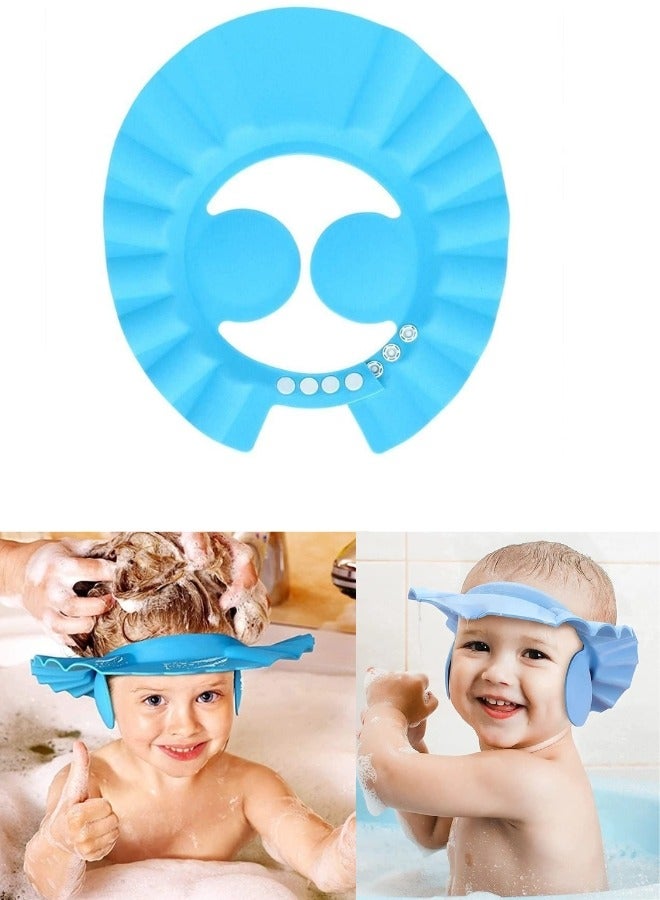 Baby Shower Cap - 1 Piece Soft Adjustable Hat with Sun Visor, Safe Shower Cap, Shampoo Cap, Bathing Cap for Toddlers, Infants and Kids  - Image 1