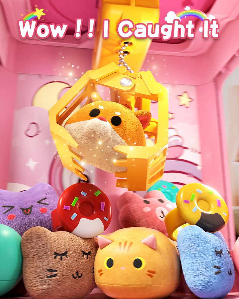 Jovow Claw Machine for Kids, Mini Vending Machine with Game Coins & Music, Prize Dispenser Toys for Girls and Boys, Electronic Claw Game Machine for Party Birthdays, Includes 30 Mini Toys - Image 2