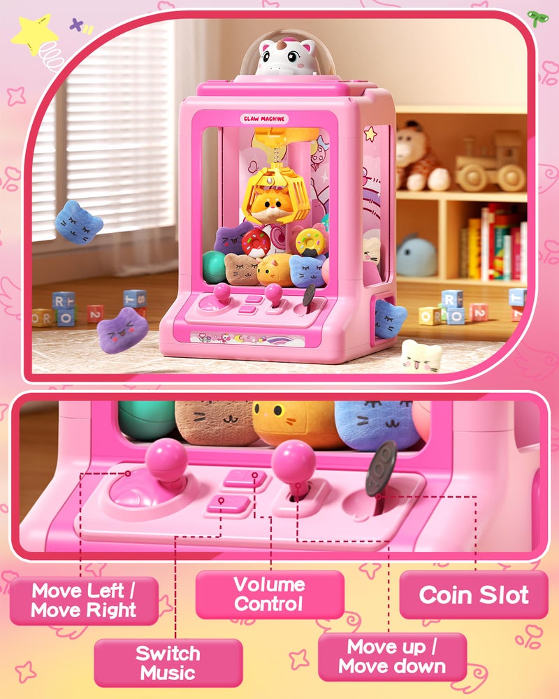 Jovow Claw Machine for Kids, Mini Vending Machine with Game Coins & Music, Prize Dispenser Toys for Girls and Boys, Electronic Claw Game Machine for Party Birthdays, Includes 30 Mini Toys - Image 5