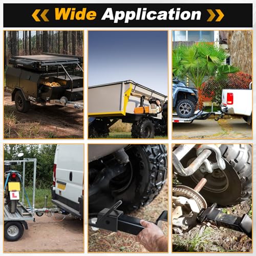 Zejoot Heavy-Duty 2" Rear Trailer Hitch Receiver Adapter with Bolt-On Mount for UTV ATV - Image 4