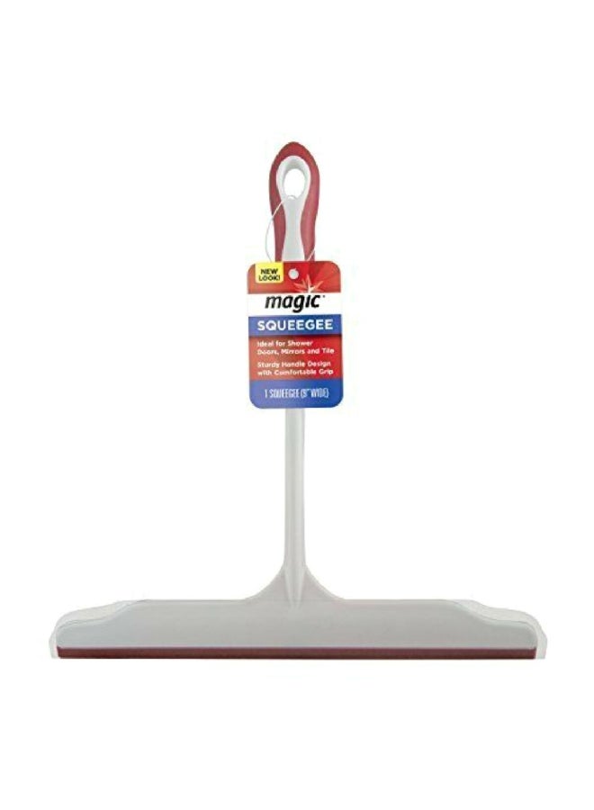 Magic Rubber Blade Sturdy Handle Shower and Bath Squeegee White and Red 9 Inch 3019 - Image 3