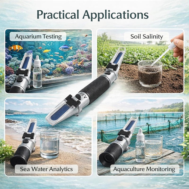 Salinity Optical Refractometer, Portable Handheld Refractometer, 0-28% Salinity - Fast Measurement, Clear Reading, Ideal for Aquarium and Seawater Testing - Image 3