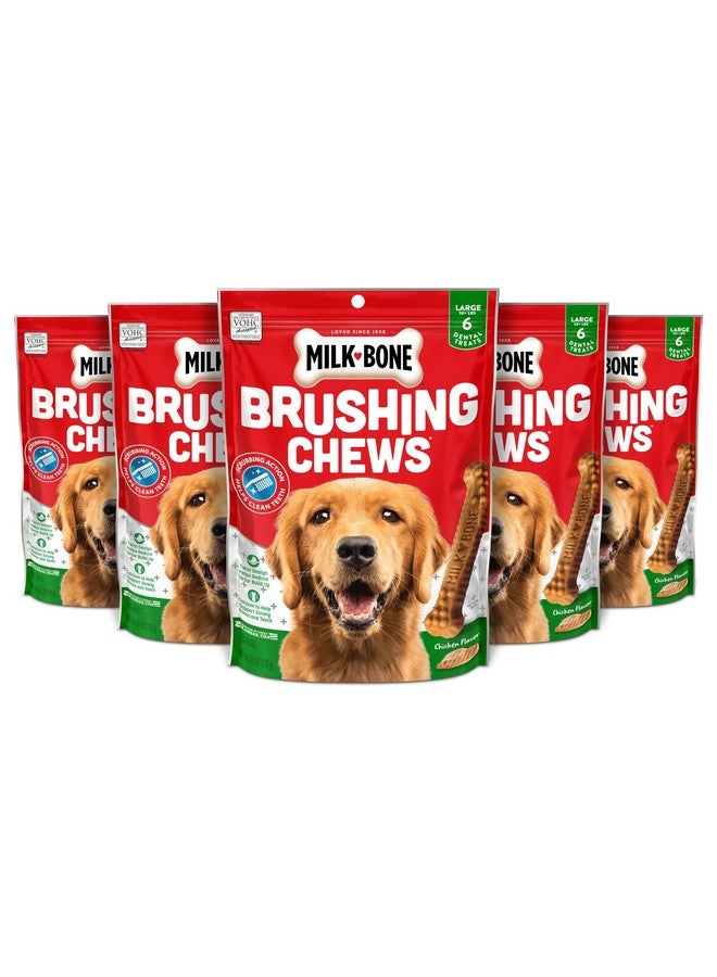 ميلك-بون مضغ تنظيف الأسنان الأصلي من ميلك بون، 6 قطع كبيرة من مكافآت الأسنان اليومية للكلاب (عبوة من 5 قطع) يساعد مفعول الفرك على تنظيف الأسنان - Image 1