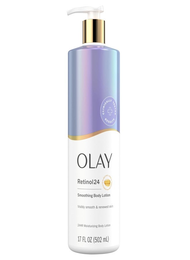 Olay Body Lotion for Women, Smoothing with Retinol Serum, Visibly Smoother Skin, 24hr Moisture & Hydration, Fast Absorbing Formula, Vitamin B3 Complex, For All Skin Types, 17 fl oz - Image 1
