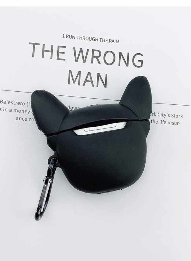 Cute 3D Bulldog Fashion Character Silicone Cases Compatible with AirPods Pro Case Cover New 3D Design Shockproof Protective Case for Airpod Pro Case【 AIRPOD NOT Included】-Bulldog D Black Red - Image 4