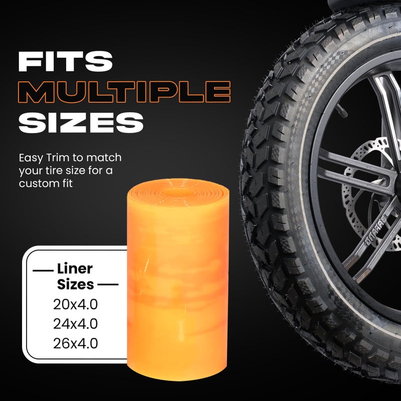 Happy Ebikes HEB Allscape Bike Tire Liner (2 Pack) - Polyurethane Bike Tube Protector Liner - Easy-to-Install, Heat & Weather Resistant Fat Tire Liner 20x4 / 24x4 / 26x4 Fat Bike Tube Liner - Image 3