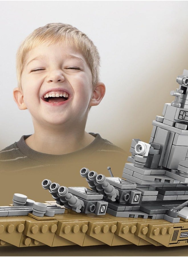 LELE BROTHER 6 in 1 Aircraft Carrier Building Blocks Set, Military Warship Battleship Building Toys, USS Missouri Toy Set, STEM Learning Building Blocks Set, Gifts for Kids (559 PCS)  - Image 3