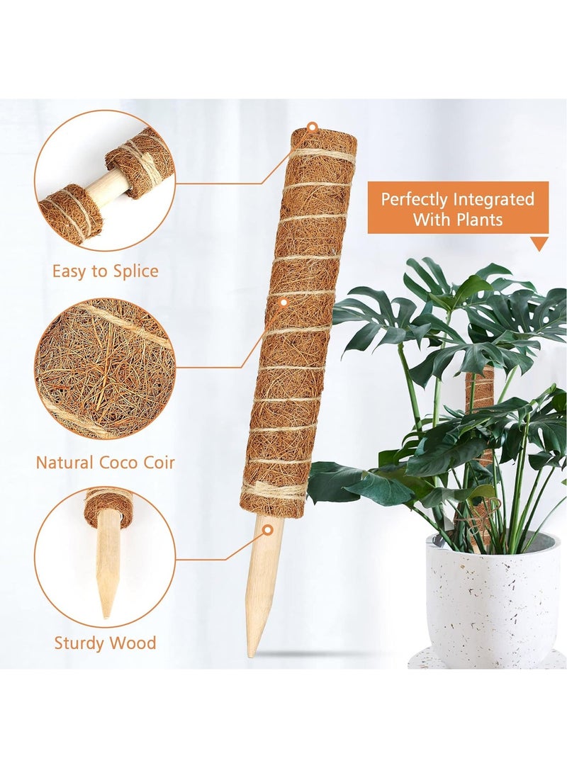 MileMelo 16 Inch Moss Pole, 4 Pcs Stackable Totem Pole Plant Support, Plant Support Stick for Indoor Plants Climbing Plants Monstera, Sphagnum, Pothos - Image 3