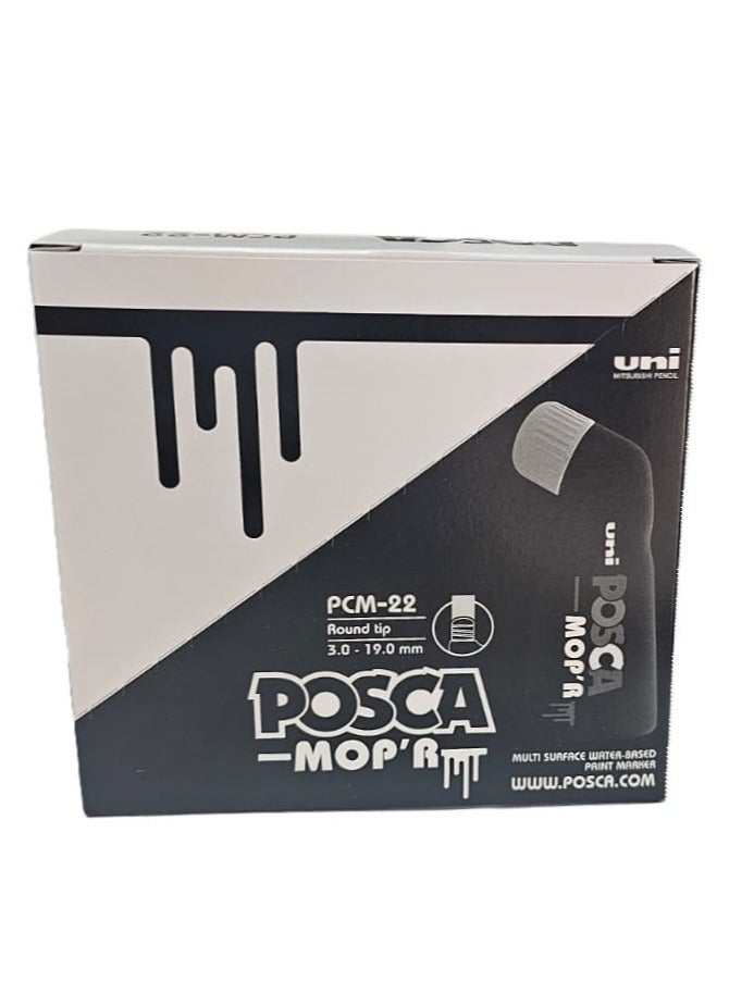 Posca MOP'R PCM-22 قلم طلاء دائم متعدد الأسطح، XXL برأس دائري 3-19 مم، صندوق من 4 قطع أزرق - Image 3