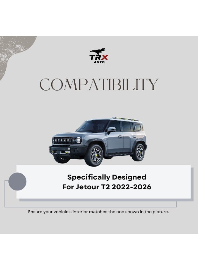  تي ار اكس اوتو حامل هاتف شحن لاسلكي TRX AUTO MagSafe ل Jetour T2 2022–2026 | Q2 الشحن اللاسلكي | قفل مغناطيسي قوي | قوس ثابت لشاشة الوسائط المتعددة | مضاد للاهتزاز ، سهل التهوية - Image 3