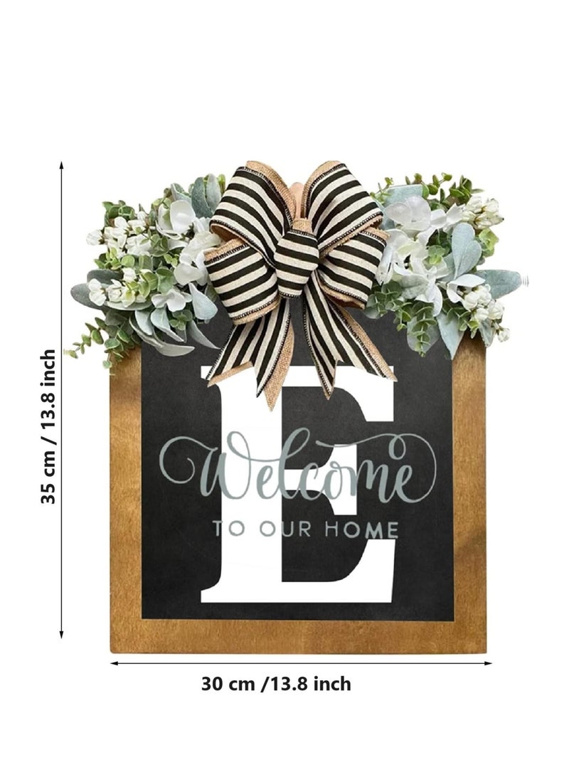 Y&D Welcome Sign Creative Bowknot Letter Wreath In Front Of The Door Outdoor Decoration Props For The Courtyard 30x35CM  - Image 2