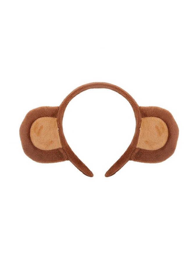 Lady Cute Monkey Ear Headband Brown Girl Cartoon Hair Accessories Photography Festival Funny Props Hair Clip Animal Ears Hair Band - Image 1