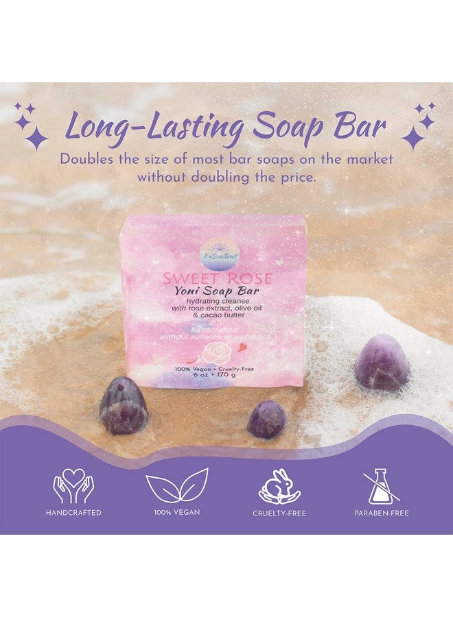 ExSoullent Rose Yoni Soap Bar6 Oz Handmade & Natural Ph Balanced Soap For Women Hydrating Cleanse Without Sulfates Or Parabens (170G) - Image 4