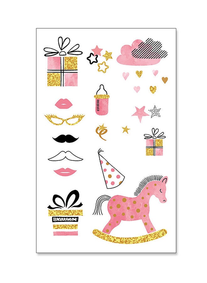 نيبمينينت مجموعة ملصق تاتو بتصميم كرتوني من 4 قطع 12x7.5سنتيمتر - Image 1