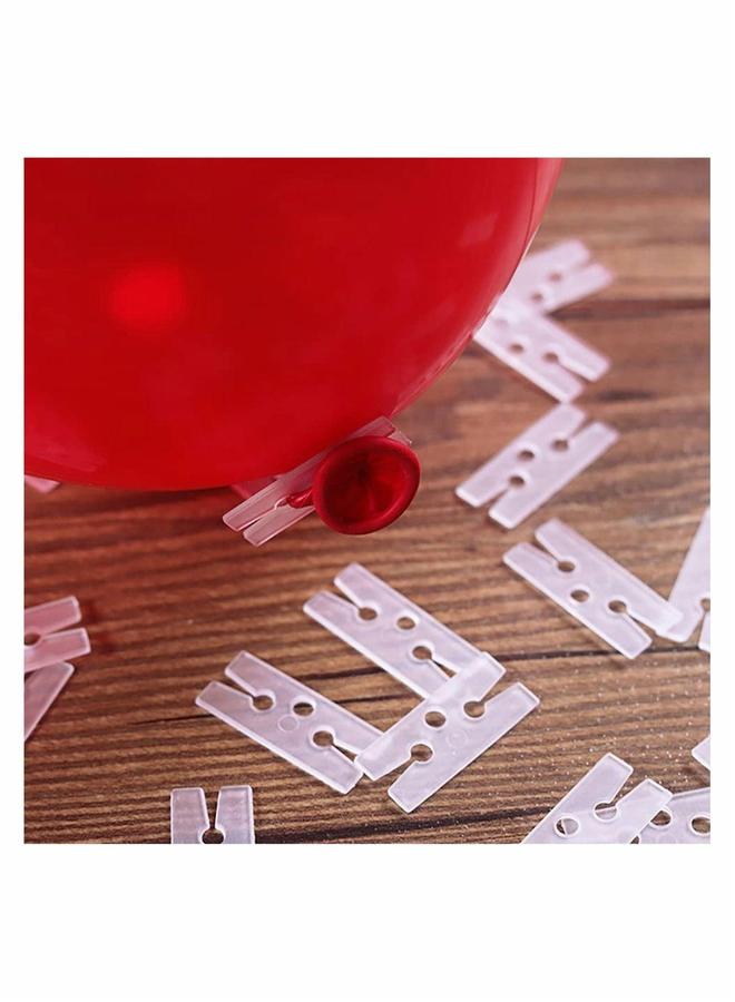 إسكدنيا 200 Pieces Balloon Clips Clear Plastic H Shape Tie Easy Sealing Balloons for Wedding Party Birthday Decoration - Image 2