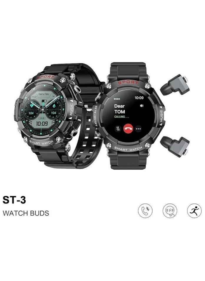 Haino Teko ST-3 Smart Watch with Built-in Bluetooth Speakers, 4GB MP3 Speaker, Large Round AMOLED Display with Wireless Charging - Image 2