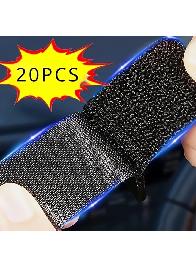 10 Pairs Heavy Duty Dual Sided Anti Slip Carpet Mat Adhesive Grips Black - Image 2