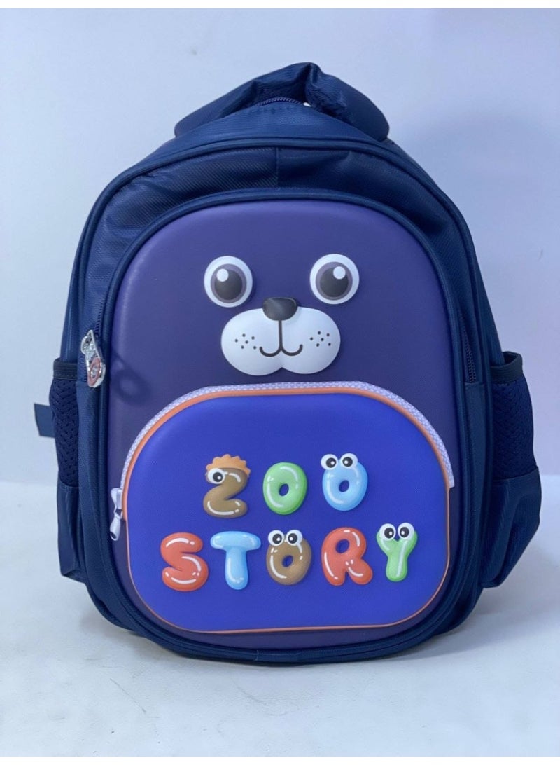 School bags, nursery bag with 3D embossed design, waterproof material, available in various colors, 2 zippers, bag size: 33 cm, size: 13 - Image 1