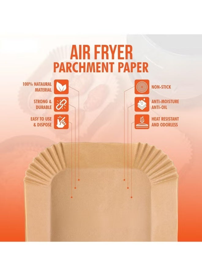 100 Pcs Air Fryer Disposable Paper Liner, Air Fryer Liners Square, Baking Paper for Air Fryer Water-proof, Parchment Paper for Baking Roasting Microwave, 16 CM (6.3 inch) - Image 3