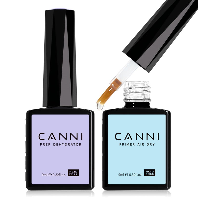 CANNI 2Pcs Acid Free Nail Dehydrator and Primer Set Air Dry Nail Primer Predehydrator Nail Bond Gel Manicure Kit DIY at Home Salon Gifts - Image 2