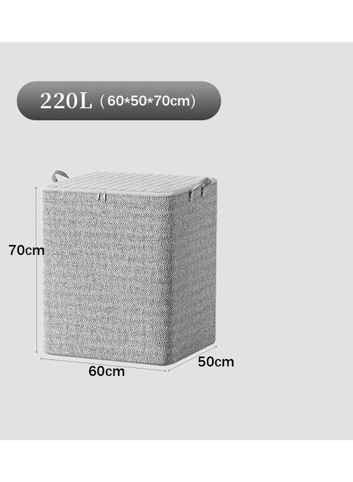 Hanayo 2 Pcs Storage Bags Dust Proof Foldable Closet Organizers Storage Containers with Handle Storage Containers for Bedding Comforters(Grey) - Image 2