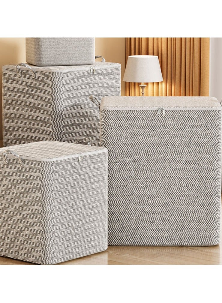 Hanayo 2 Pcs Storage Bags Dust Proof Foldable Closet Organizers Storage Containers with Handle Storage Containers for Bedding Comforters(Grey) - Image 3