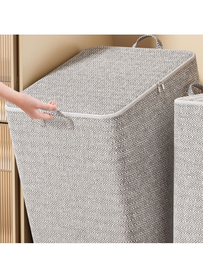 Hanayo 2 Pcs Storage Bags Dust Proof Foldable Closet Organizers Storage Containers with Handle Storage Containers for Bedding Comforters(Grey) - Image 4