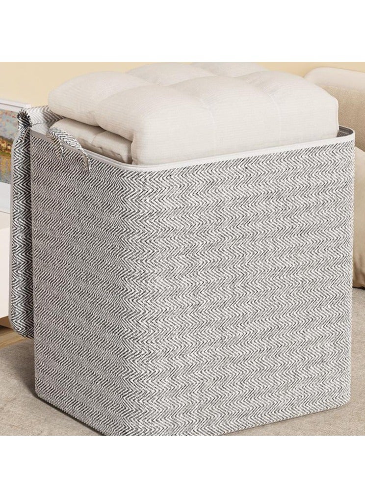 Hanayo 2 Pcs Storage Bags Dust Proof Foldable Closet Organizers Storage Containers with Handle Storage Containers for Bedding Comforters(Grey) - Image 5