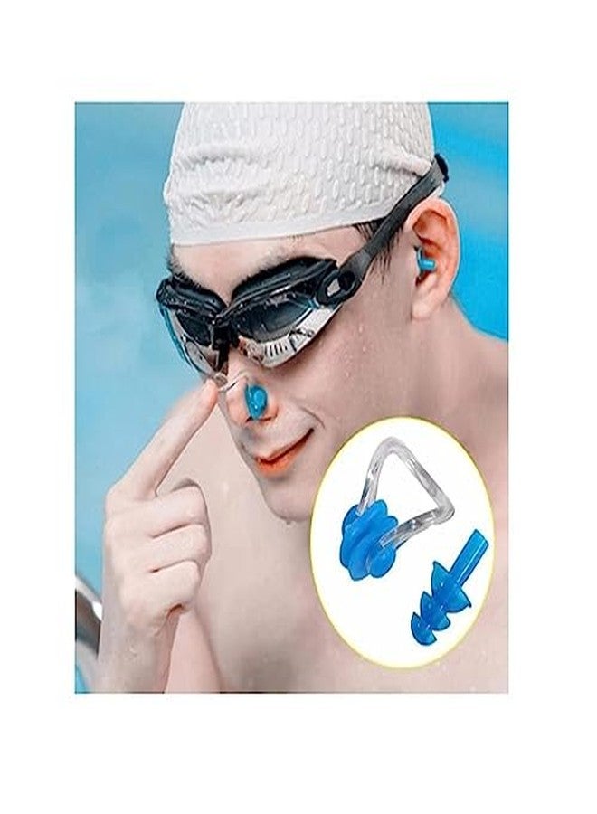 Lepro طقم سباحة LEPRO، نظارات سباحة، قبعة سباحة متعددة الألوان مع سدادات أذن ومشبك أنف في علبة، نظارات وقبعة من السيليكون مانعة للانزلاق، حماية من الأشعة فوق البنفسجية، أمان للجسم في حمام السباحة خلال عطلة الصيف - Image 5