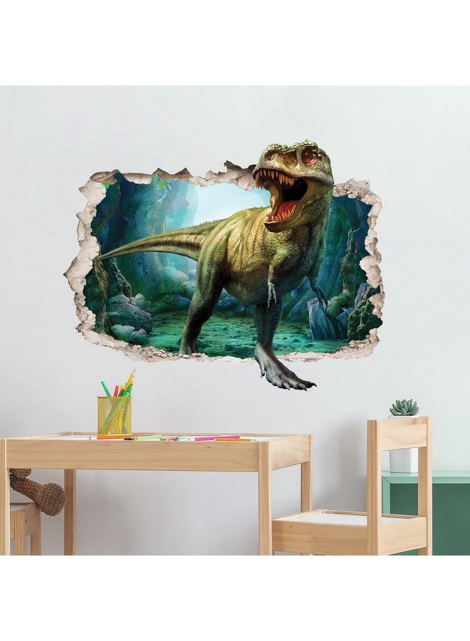 Supzone Large 3D Broken Dinosaur Wall Decals for Boys Room, Break Through The Wall Vinyl Wall Sticker for for Kids Bedroom Nursery Playroom Classroom - Image 4