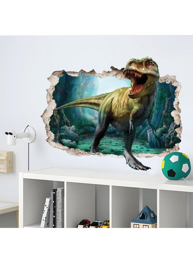 Supzone Large 3D Broken Dinosaur Wall Decals for Boys Room, Break Through The Wall Vinyl Wall Sticker for for Kids Bedroom Nursery Playroom Classroom - Image 5
