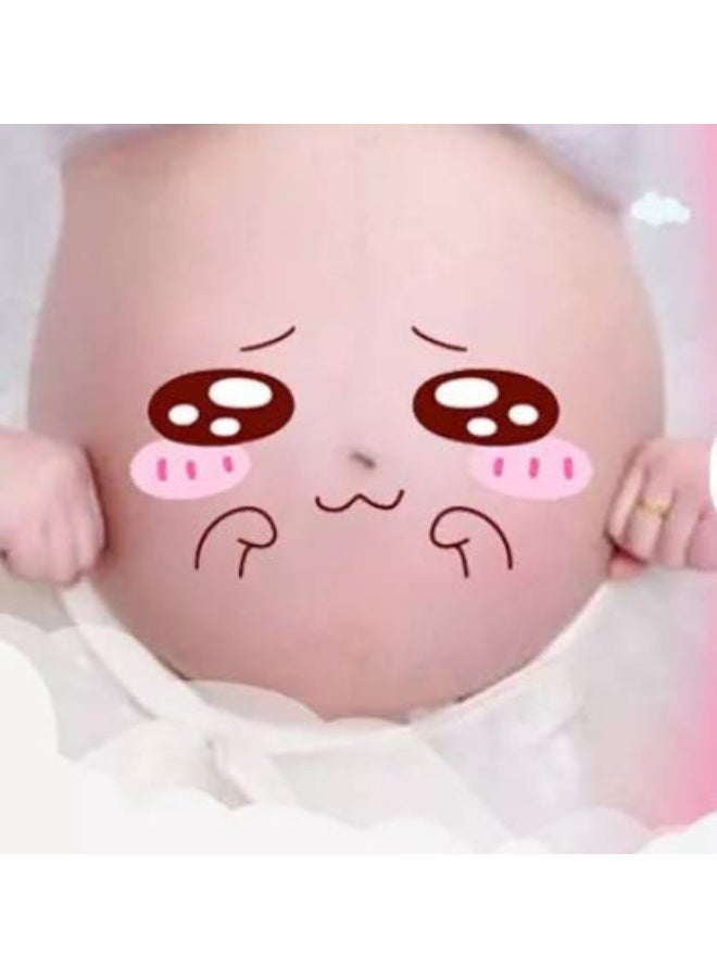 Nana ALINILA 12 Sheets Face Pregnant Belly Bump, Belly Casting Kit Pregnancy Gifts for Pregnant Women Facial Expressions Pregnancy Baby Bump Belly Stickers Maternity Week Stickers - Image 2