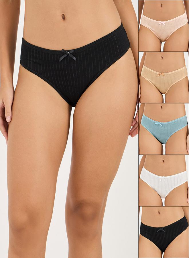 Styli Pack of 5 - Cotton Solid Bikini Brief - Image 1