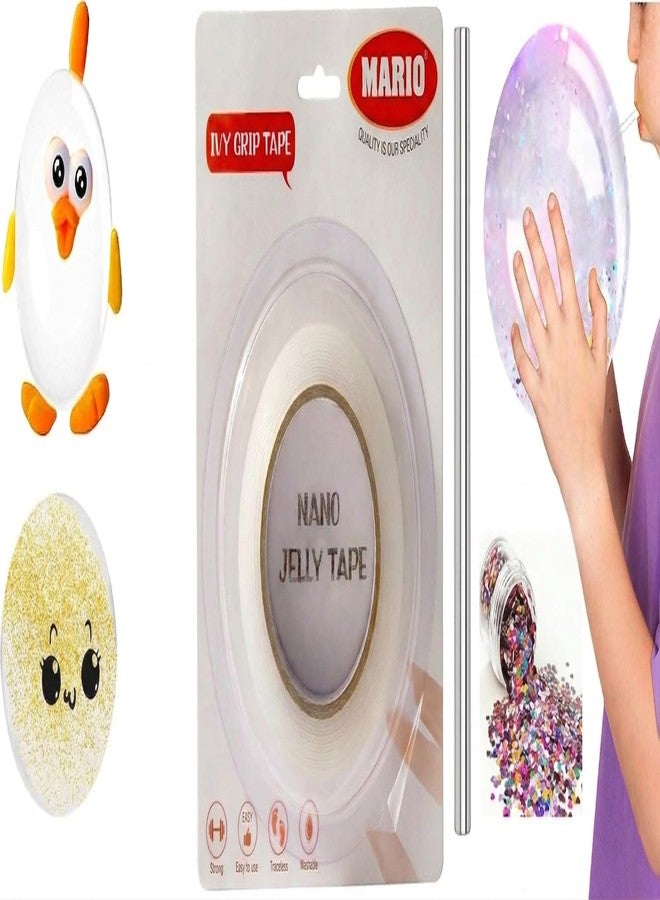 ماريو شريط لاصق مزدوج الجوانب من ماريو نانو | سمك 2 مم، عرض 1 بوصة، شفاف (3 أمتار)، شريط لاصق متعدد الأغراض فائق اللصق، قابل للغسل، قابل لإعادة الاستخدام، لا يترك أي بقايا، للمنزل والمكتب. - Image 1