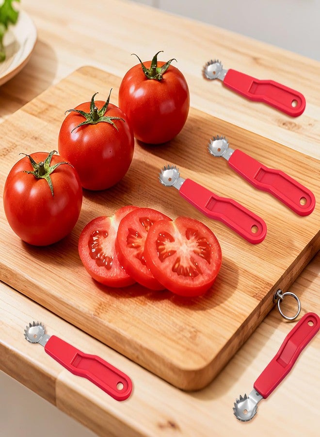 KCMOSGI 5 Pcs Tomato Corer Tool Strawberry Huller Stem Remover, Handle with hole, Stainless Steel, Fruit Corer Tool for Tomato Strawberry - Image 5