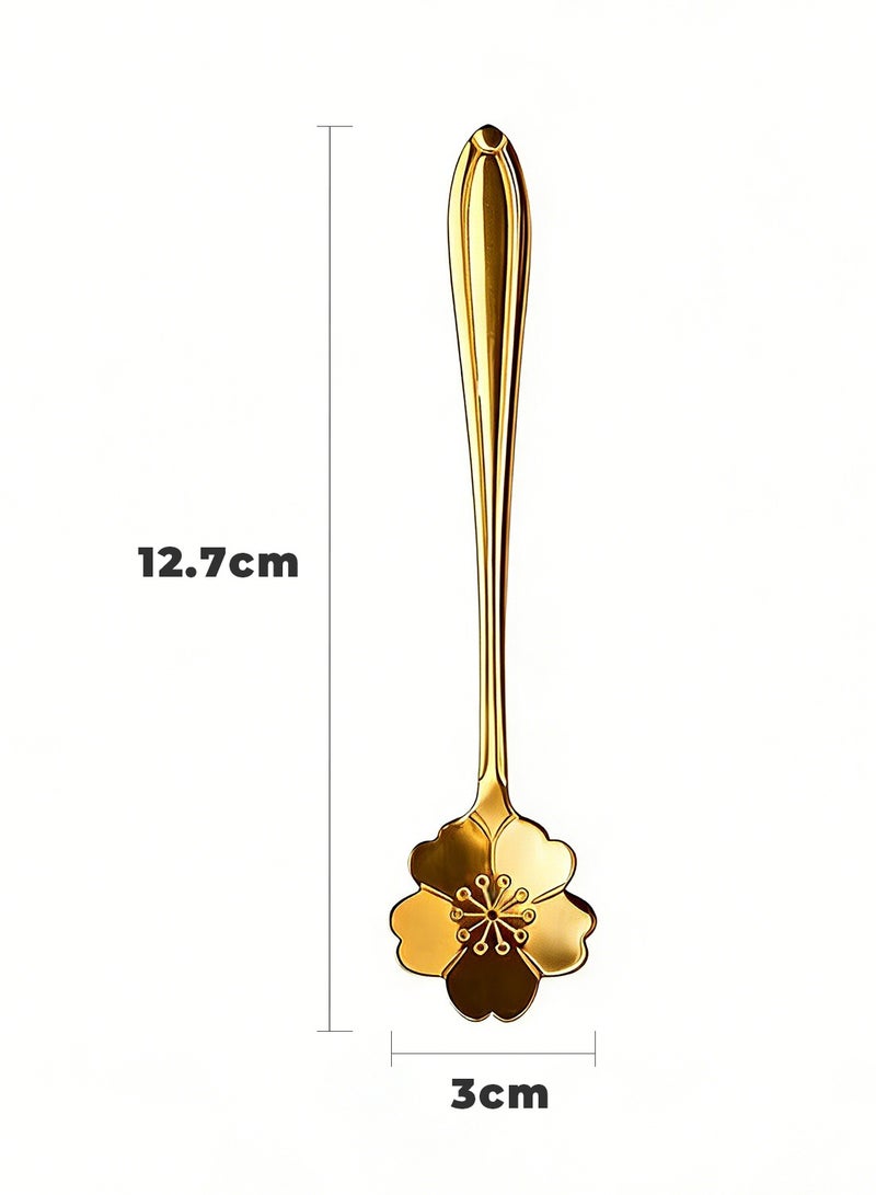 10-Piece Stainless Steel Coffee Spoon Set (Gold) - Image 2