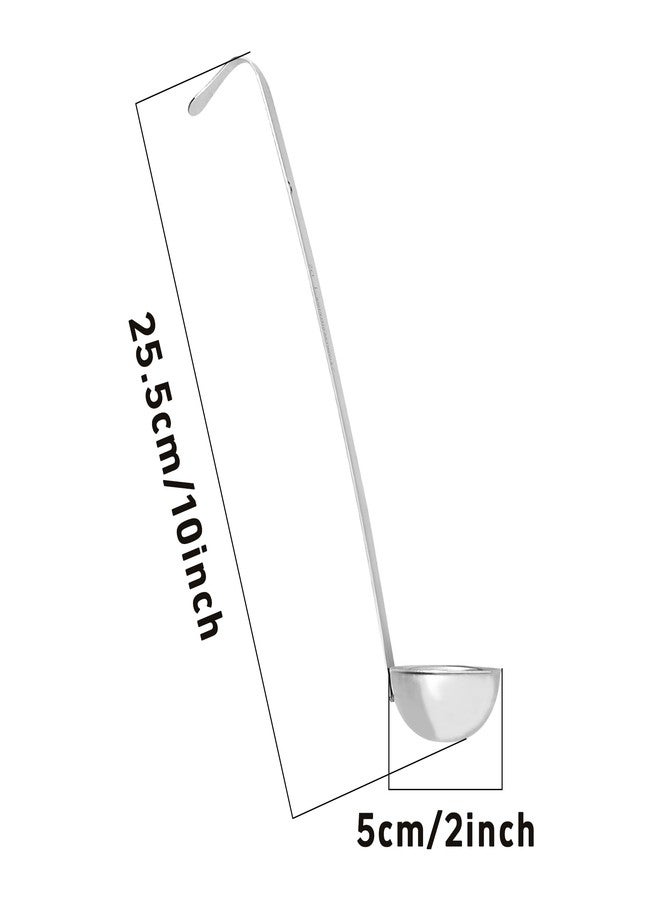 AUXBC 2Pcs 1oz Stainless Steel Soup Ladle, Long Handle Ladles with Pouring Rim for Cooking, Serving Soup, Sauce, Stew, Kitchen - Image 2
