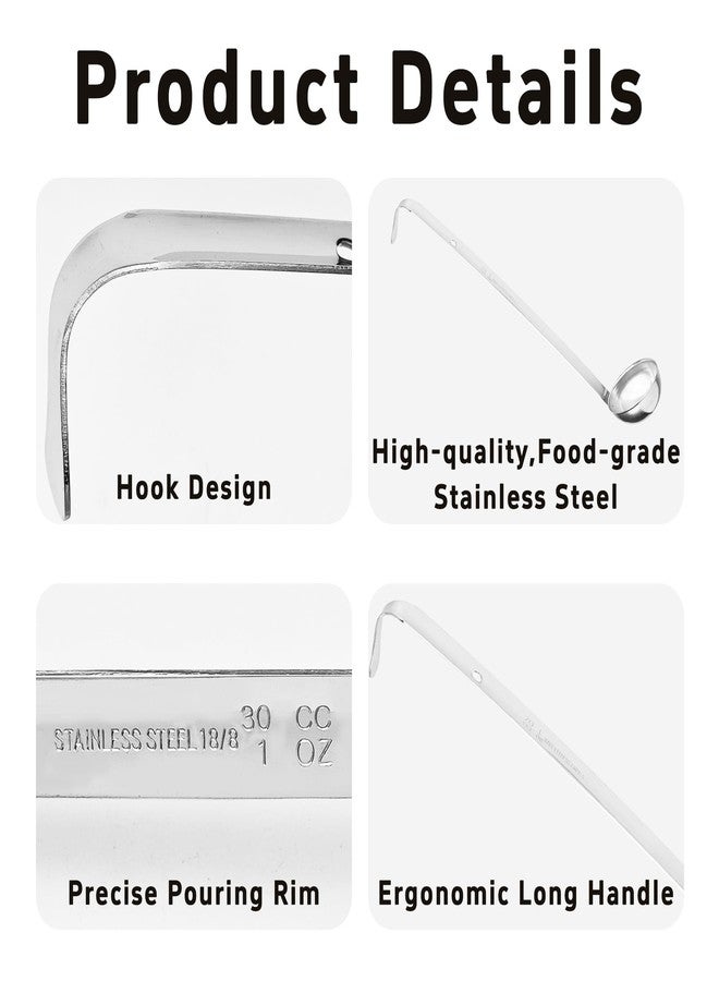 AUXBC 2Pcs 1oz Stainless Steel Soup Ladle, Long Handle Ladles with Pouring Rim for Cooking, Serving Soup, Sauce, Stew, Kitchen - Image 5
