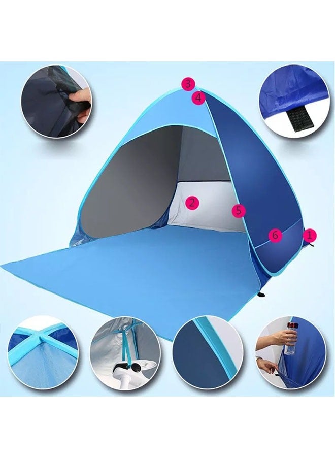 Beach Tent Fully Automatic 2-Second Speed Account Opening Simple Awning Outside Seaside Leisure Pergola Blue - Image 2