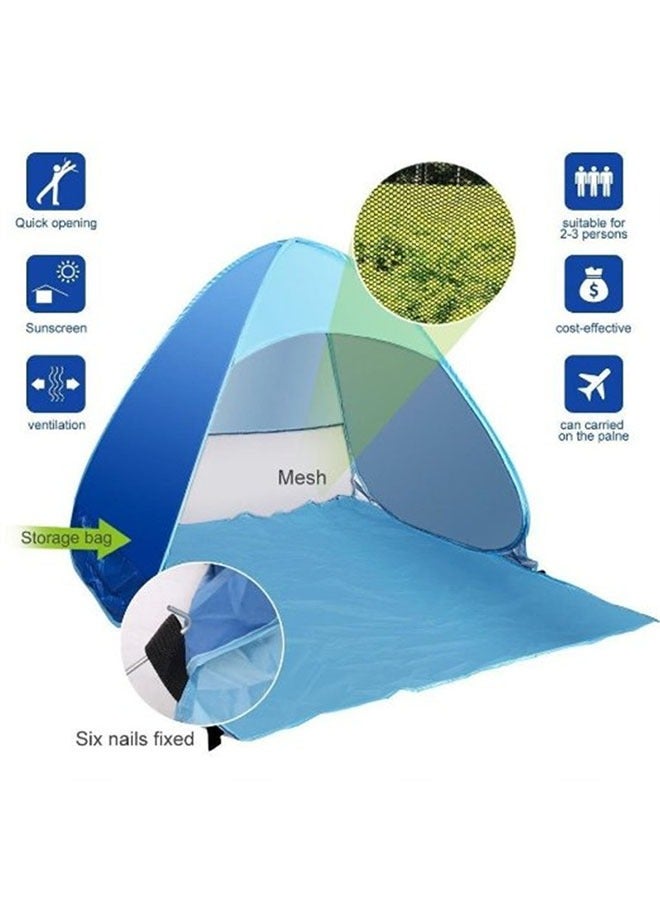 Beach Tent Fully Automatic 2-Second Speed Account Opening Simple Awning Outside Seaside Leisure Pergola Blue - Image 3